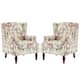 Upholstered Nailhead Trim Armchair Wingback Accent Chairs Set of 2