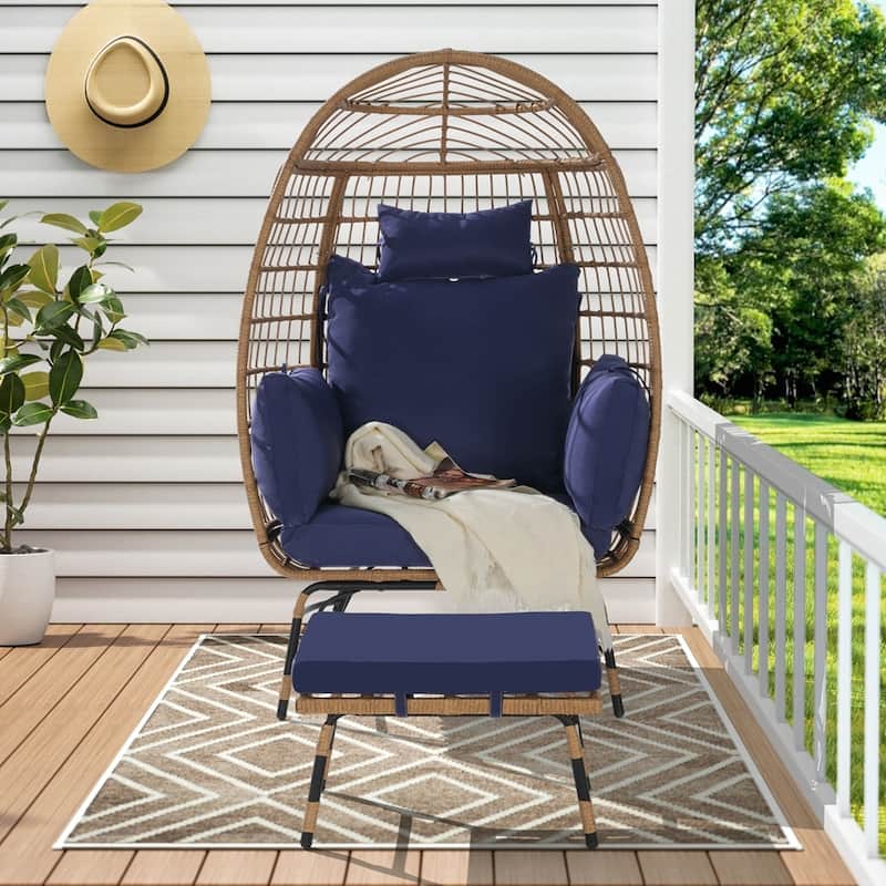 Oversized Large Egg ChairS with Ottoman