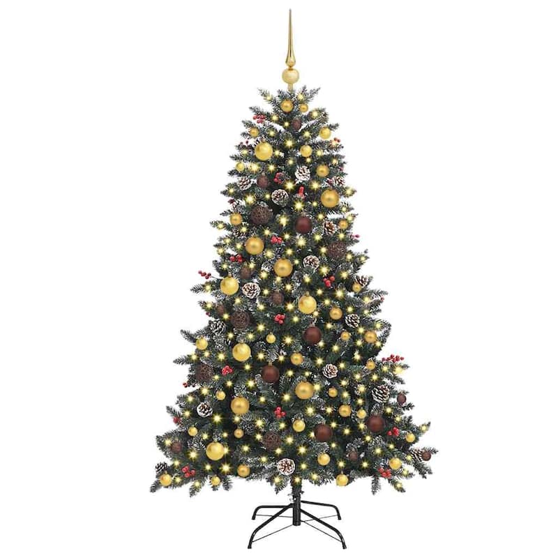 vidaXL Artificial Christmas Tree with 300 LEDs Green 99 x 99 x 180 cm - 99 x 99 x 180