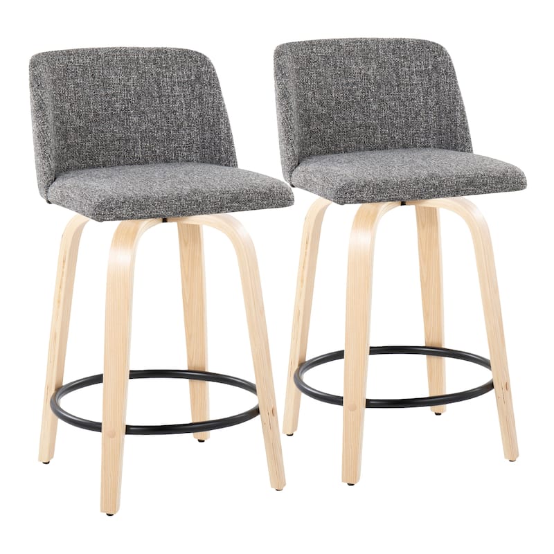Carson Carrington Vallberga 24" Counter Stool with Natural Wood Base (Set of 2)