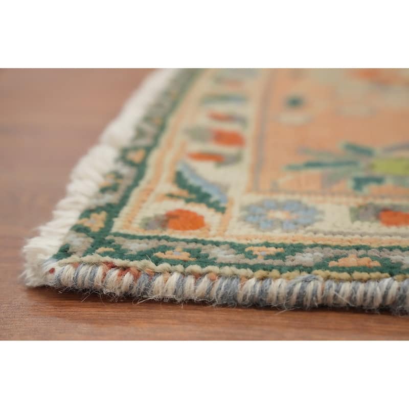 Hand Knotted Oriental 100% Wool Carpet Traditional Floral Greys & Charcoal Tabriz Area Rug - 9' 6'' X 6' 8''