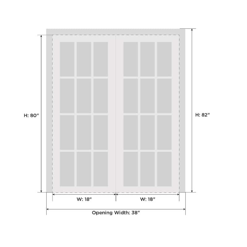 Interior Solid French Double Doors / Mela 0733 Painted White / Wood Interior Solid Panel Frame / Closet Bedroom Modern Doors
