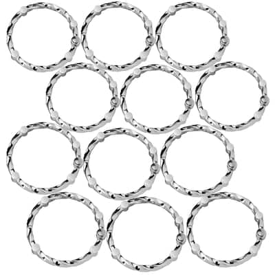 Utopia Alley Shower Eternity Curtain Rings, Rustproof Zinc Shower Rings, set of 12 - Chrome