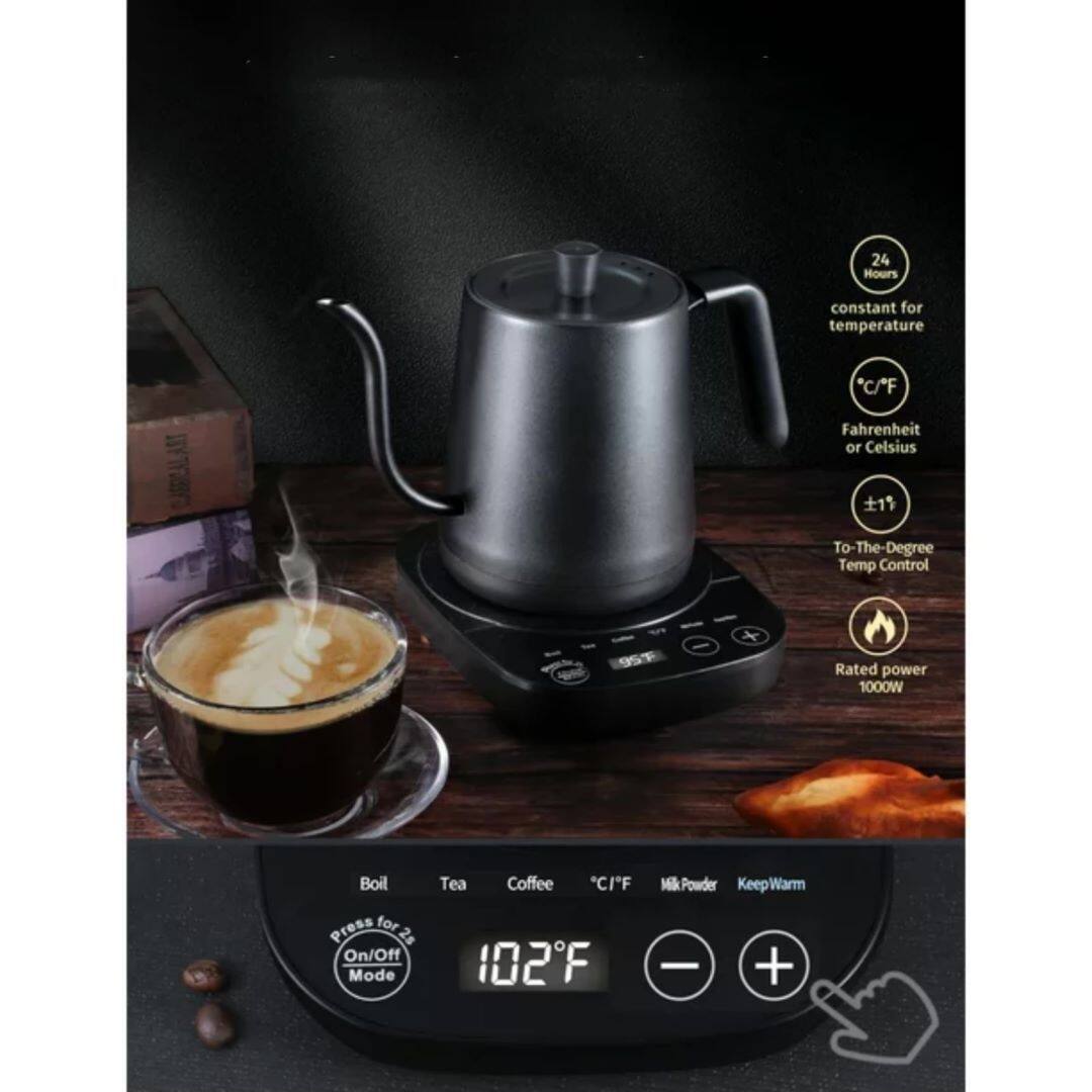 Gooseneck Electric Pourover Kettle, Temperature Variable Stainless
