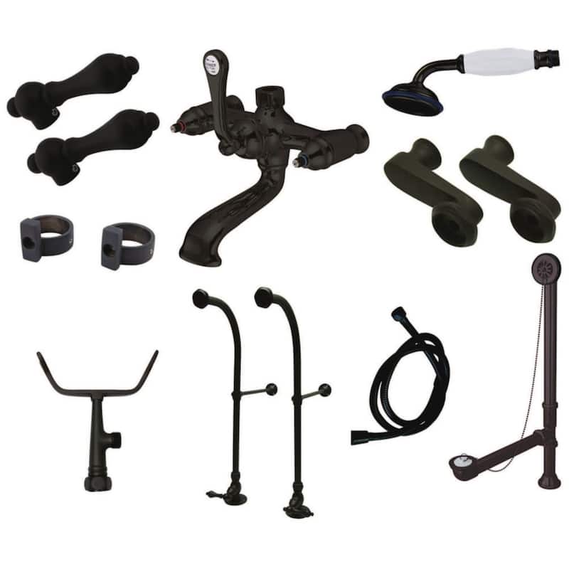 Kingston Brass Vintage Floor Mounted Clawfoot Tub Filler with Built-In - Oil Rubbed Bronze