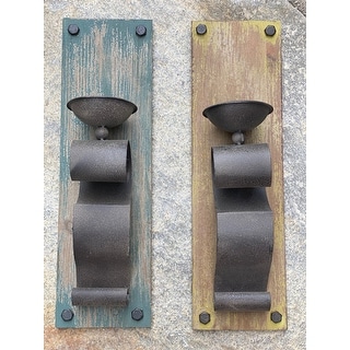 Farmhouse Rustic Wood Candle Wall Sconce Set Of 2 Overstock 32038353