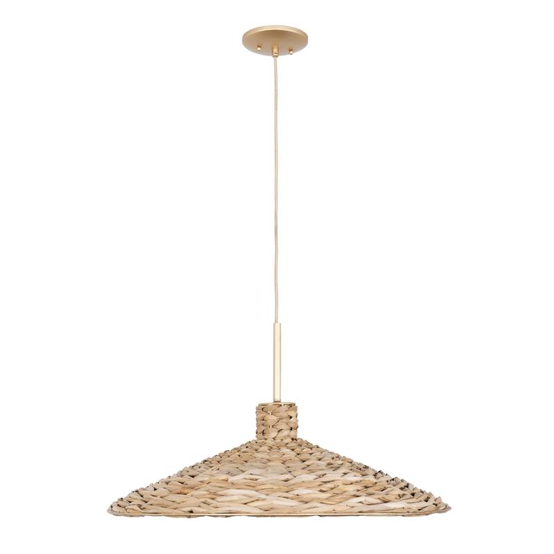 Varaluz Hilton Head Pendant Light - French Gold/Natural Seagrass