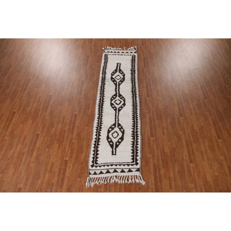 Plush Turkish Anatolian Runner Rug Hand-knotted Wool Carpet - 3'2"x 11'5"