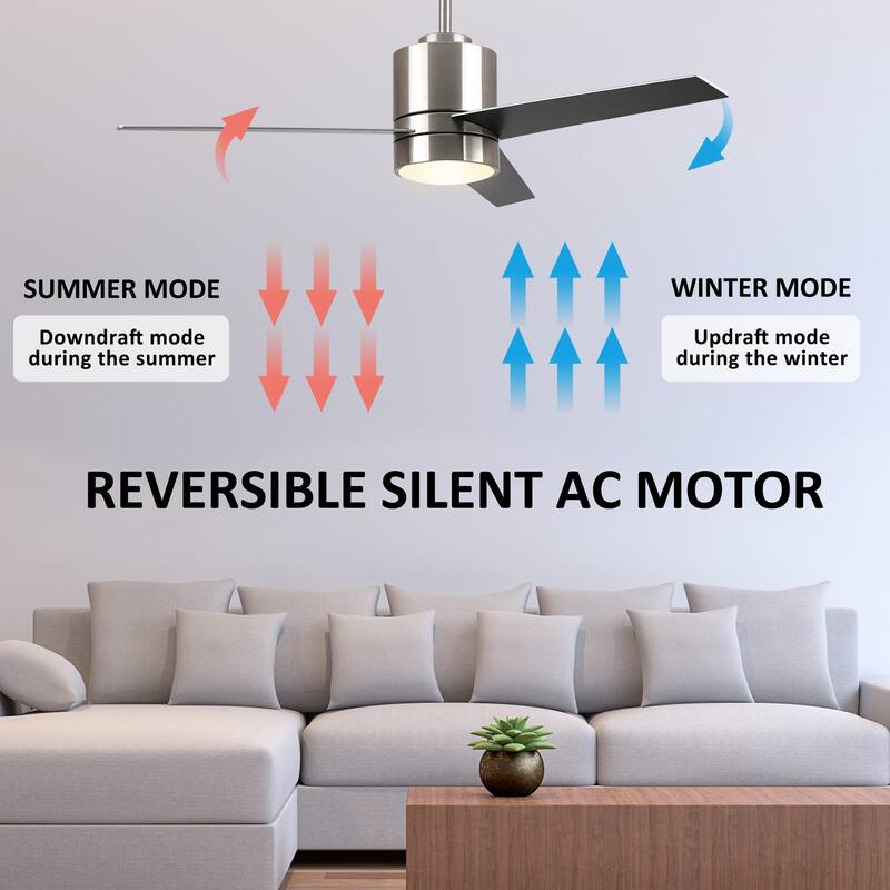 CARRO Aurora 52" Indoor Smart Ceiling Fan with LED Light and Wall Control-Downrod