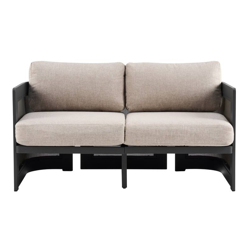 Christopher Knight Home - Aluminum Outdoor 50.25" Loveseat with Soft Cushions & Foldable Design