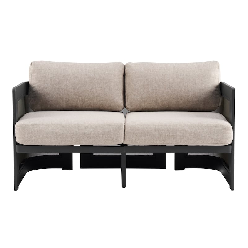 Christopher Knight Home - Aluminum 4-Piece Outdoor Conversation Seating Set with Mesh Panels and Olefin Cushions (No table)