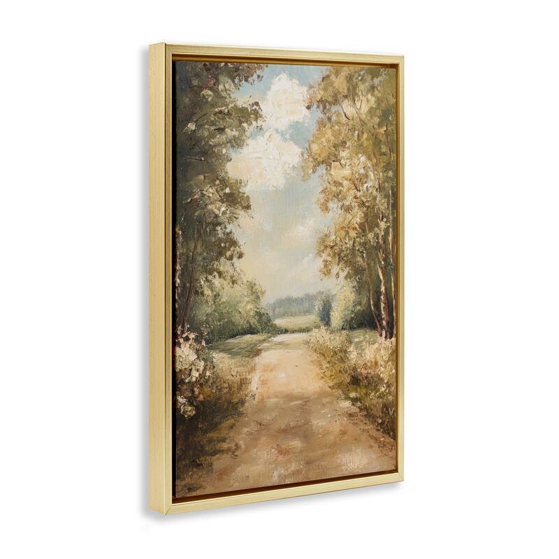 Stupell Walk Through Country Forest Framed Floater Canvas Wall Art Design By Petal Prints Design