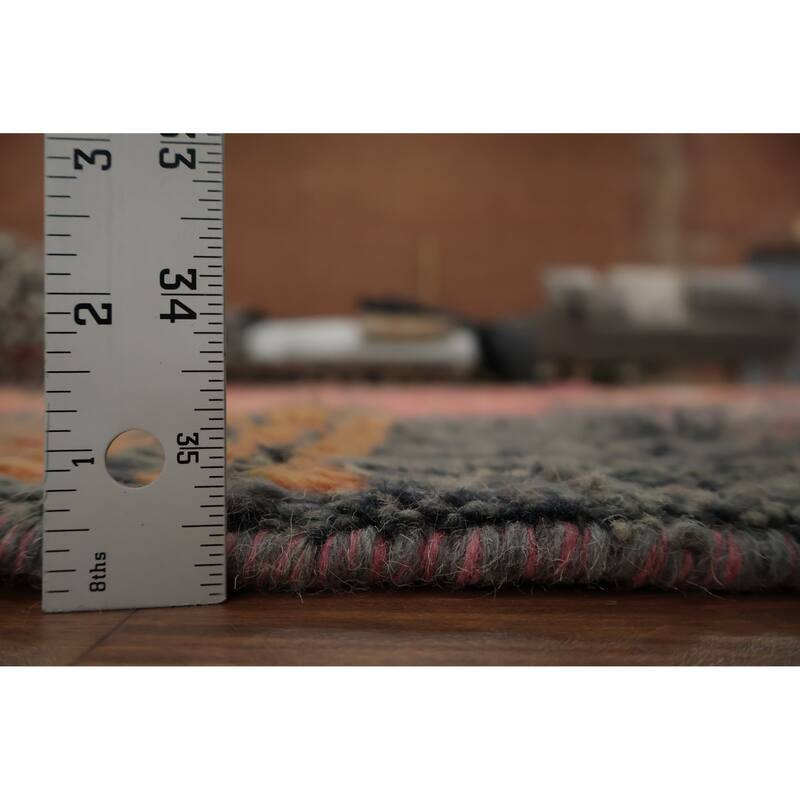 Hand Knotted Oriental 100% Wool Carpet Modern Geometric Oranges & Rust Moroccan Area Rug - 14' 5'' X 9' 5''