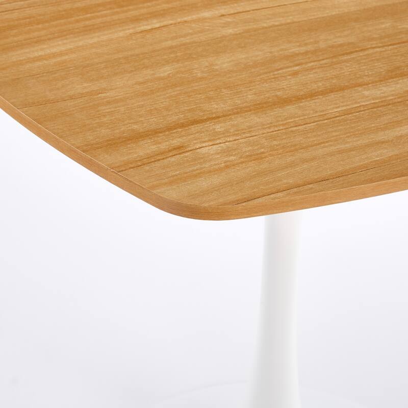 Pedestal Dining Table Round Top MDF and Metal Halloween Style Modern