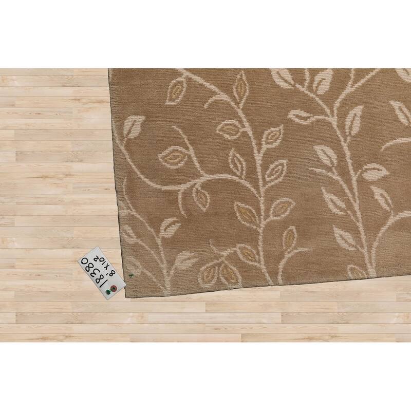 Hand Knotted Lapchi Tone On Tone Beige Tibetan Wool Oriental Area Rug - 8' 1'' x 10' 2''