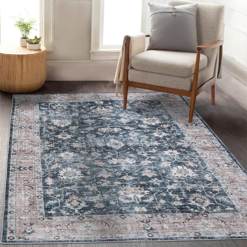 Delara Machine Washable Area Rug, Soft & Durable, Non-Slip Backing, Eco- Friendly GRS certified