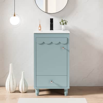 Lace Trim Freestanding Bathroom Vanity Set - Perfect for Bathrooms