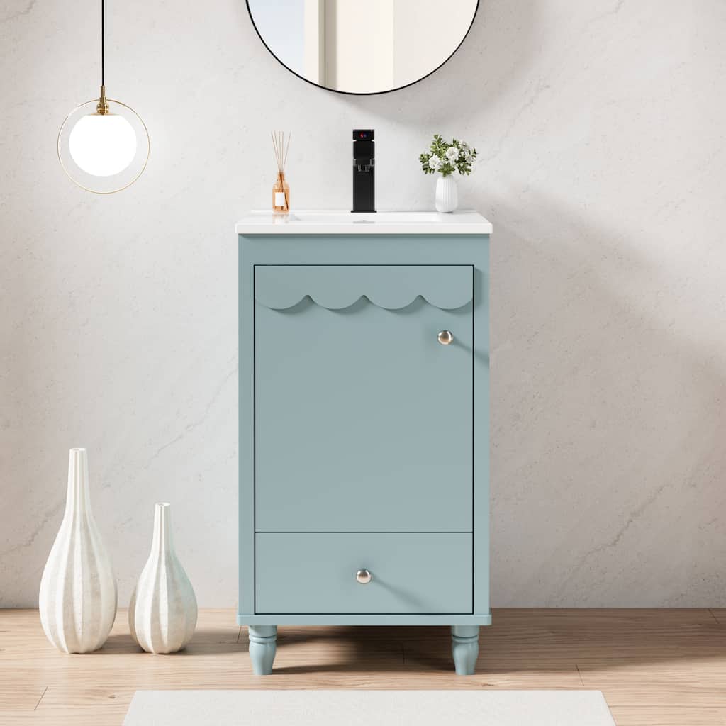 Lace Trim Freestanding Bathroom Vanity Set - Perfect for Bathrooms