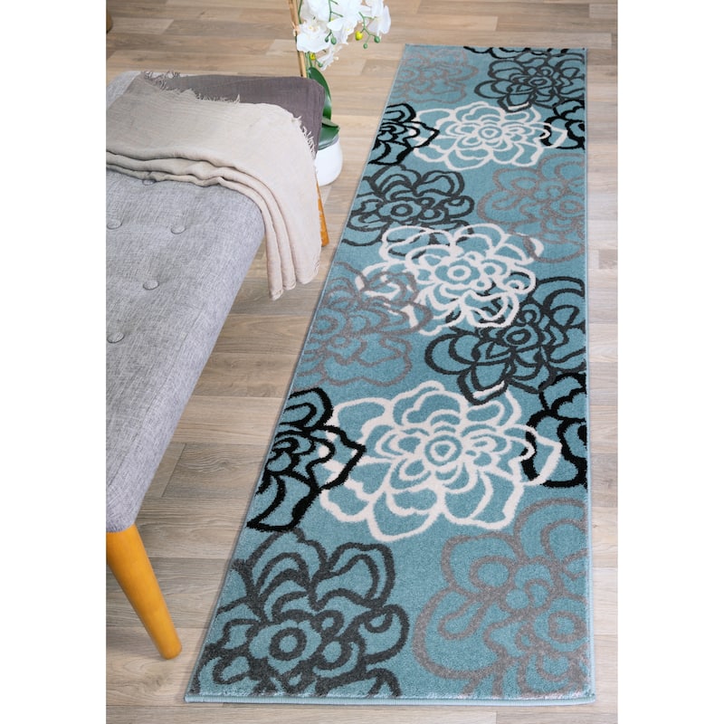 World Rug Gallery Contemporary Modern Floral Flowers Area Rug