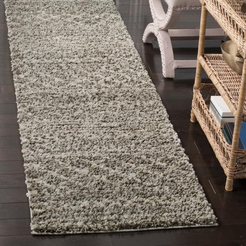 SAFAVIEH Arizona Shag Lotta Moroccan 1.2-inch Thick Rug - 2'3" x 8' Runner - Brown/Ivory