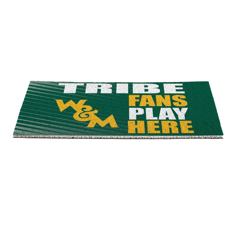 28 in. x 16 in. William & Mary "Fans Play Here" PVC Door Mat