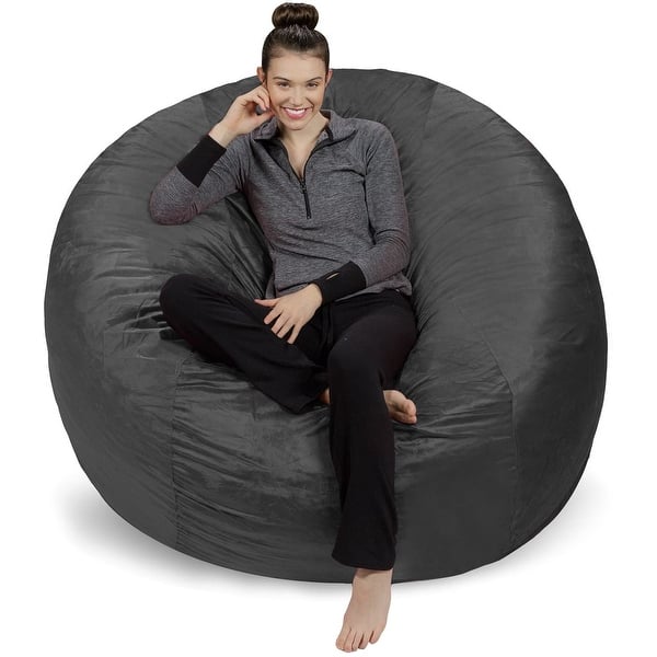 Sofa Bean Bag Useful Dust-Proof Extra Large Bean Bag Chair Cover Dark Gray