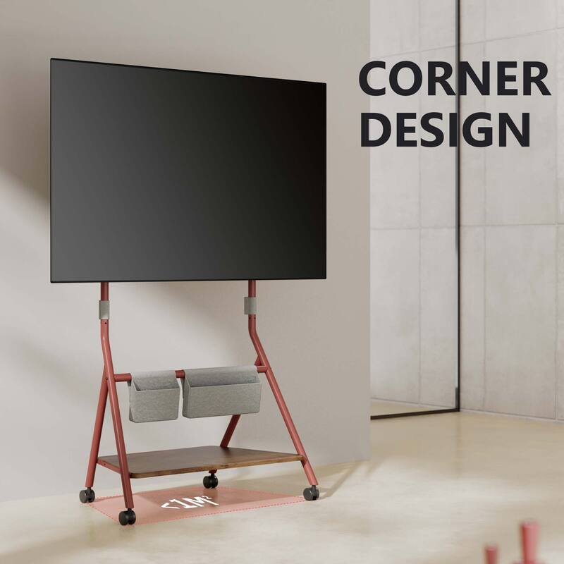 FITUEYES Modern Rolling TV Stand for 55-78 Inch TV Mobile TV Cart for Living Room Apartment