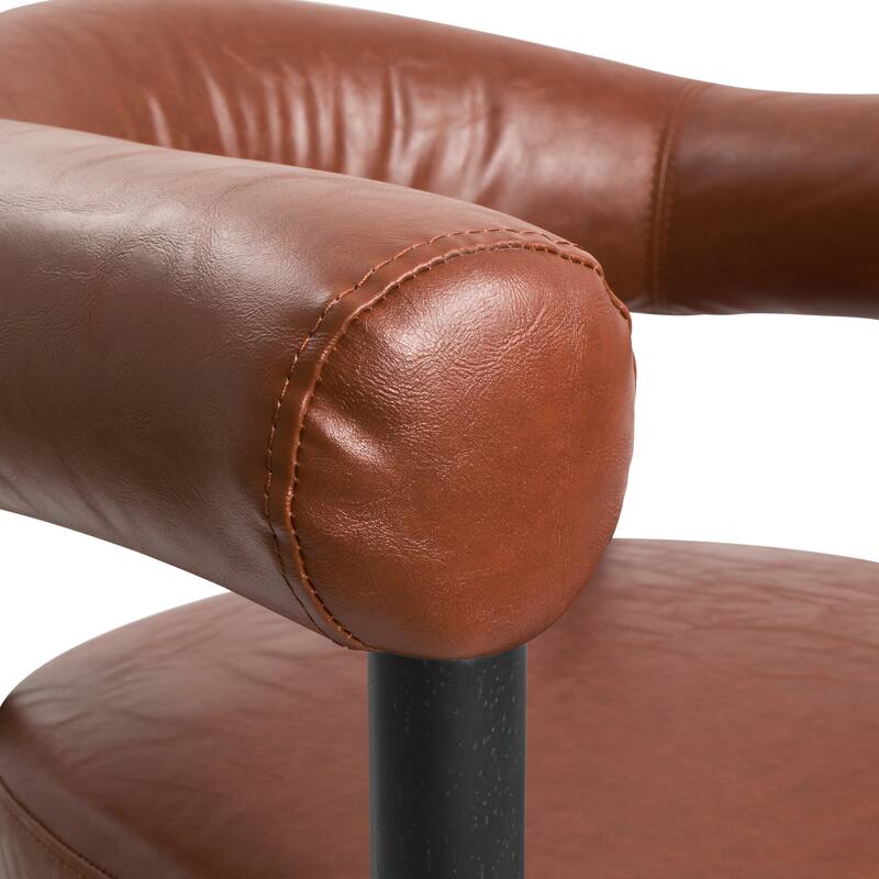 Art Leon Mid Century Modern Upholstered Dining Chair, Open-Back Accent Chair Set of 2