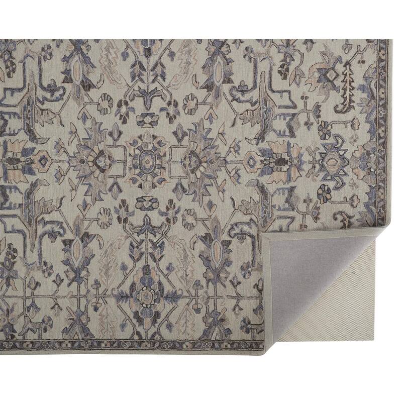 Faris Rustic Farmhouse Rug, Flora/Fauna, Gray/Golden, Accent Rug