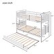 preview thumbnail 3 of 25, Twin Over Twin Pine Bunk Bed with Twin Size Trundle, Equipped with Stairs and Safety Barriers