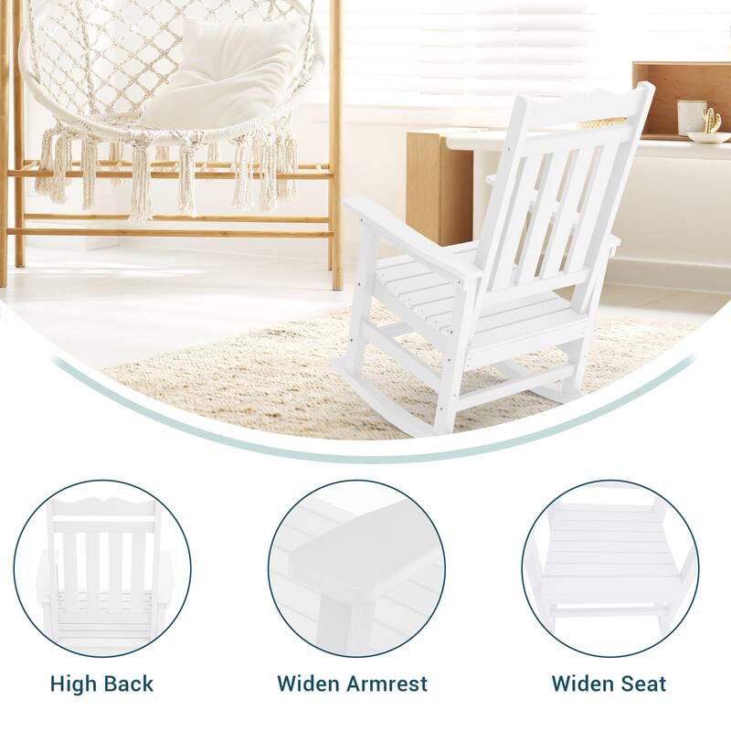 BONOSUKI Patio Adirondack Rocking Chair,Fire Pit Chair Weather Resistant