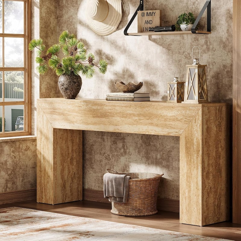 63" Modern Entryway Table, Narrow Long Sofa Console