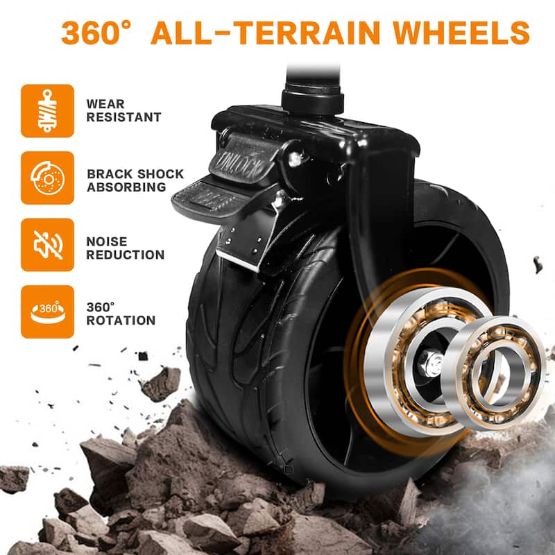 140L All-Terrain Collapsible Wagon with Removable Canopy & Cooler Bag - Folding Utility Cart with Brake