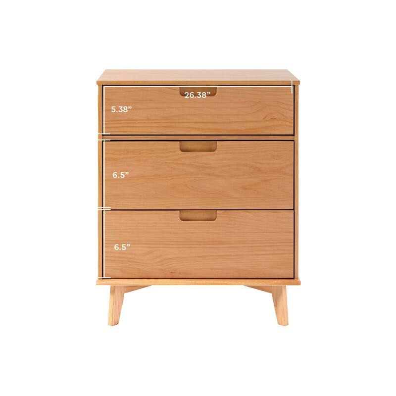Middlebrook Mid-Century Solid Pine 3-Drawer Storage Chest