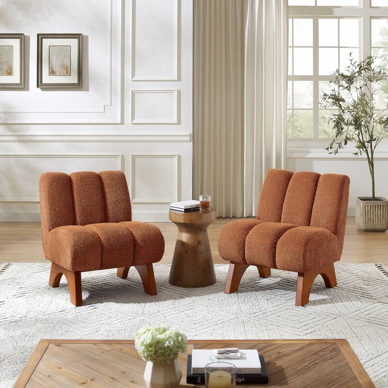 Art Leon Set of 2 Comfortable Armless Accent Chair Sectional