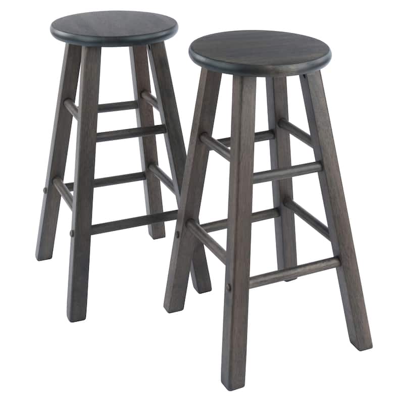 Element 2-Pc Counter Stool Set - 13.39 x 13.39 x 23.86 inches - Oyster Gray