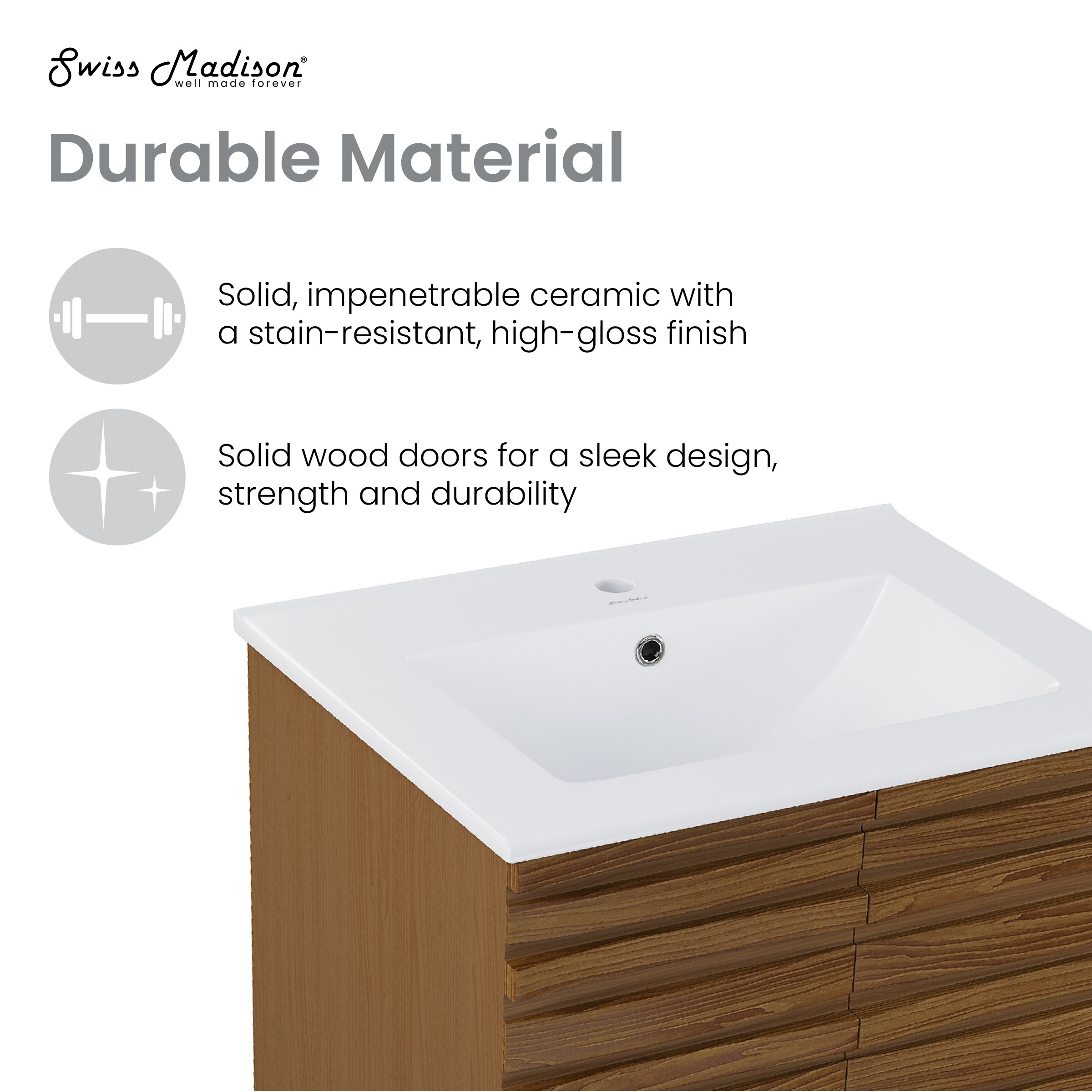 pui 24 ナイデッカー CASCADE W 23.5 Cascade 24 '' Bathroom Vanity in Brown Oak - Walmart.com