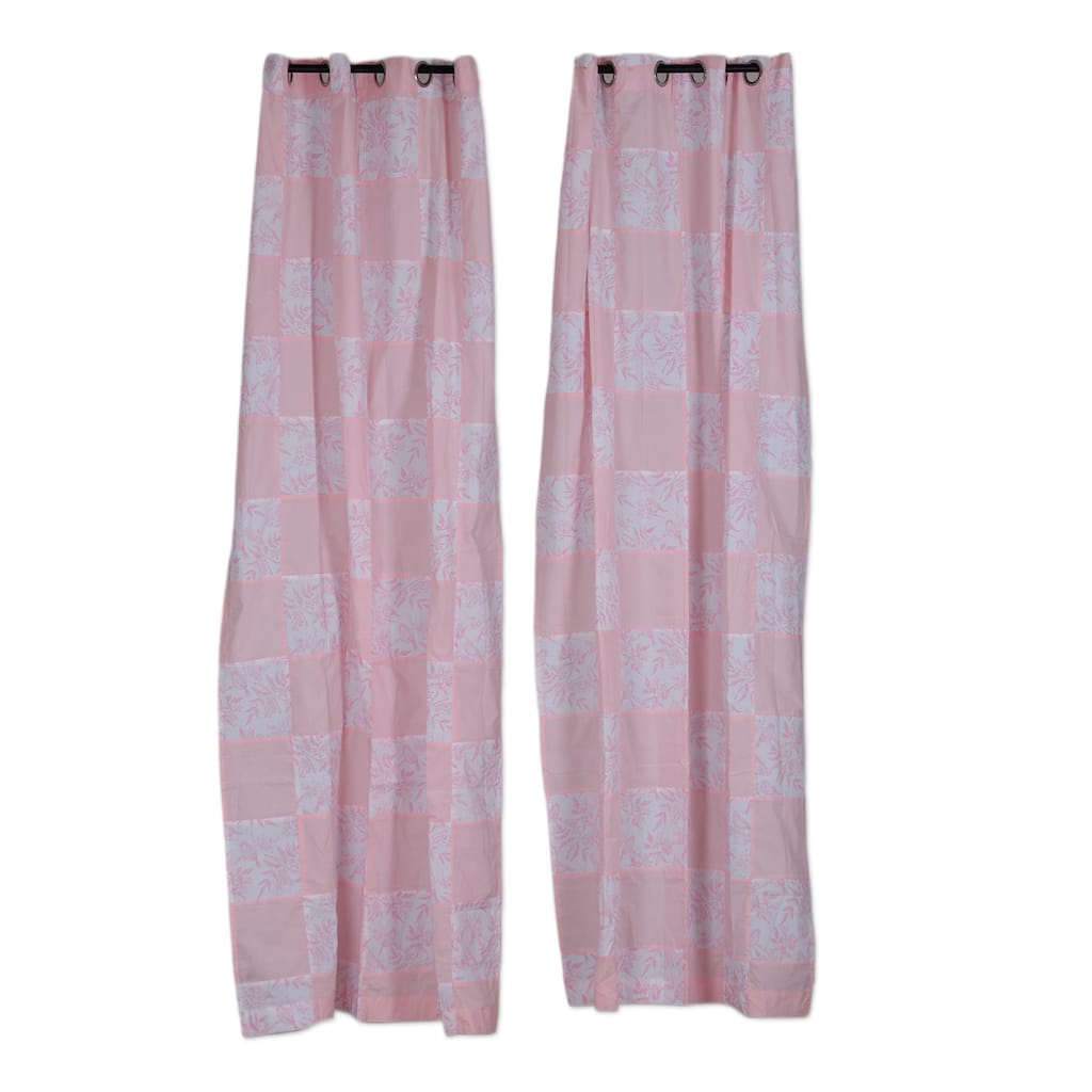 Novica Handmade Checkered Spring Cotton Curtains (Pair)