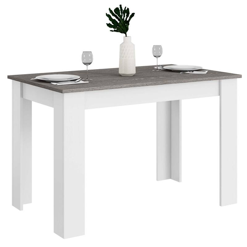 Costway 5 PCS Dining Set Modern Rectangle Table & 4 Rubber Wood Chairs