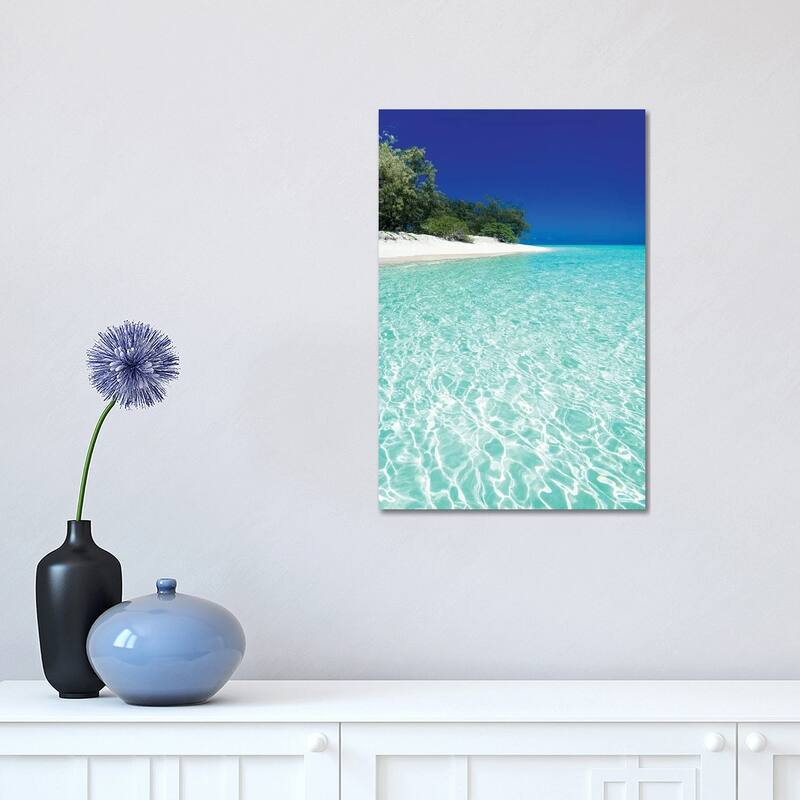 iCanvas "Tropical Island Blue Water Beach Landscape" by James Vodicka Canvas Print - 18x12x1.5