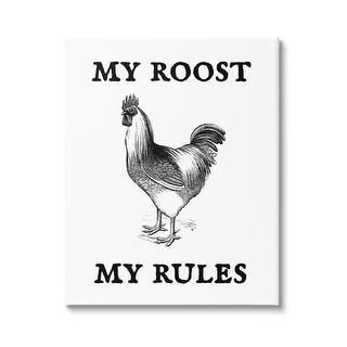 Stupell My Roost & Rules Funny Chicken Canvas Wall Art by Lil' Rue ...