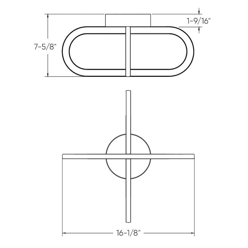 Arlo 16 inch Flushmount Double vertical ring