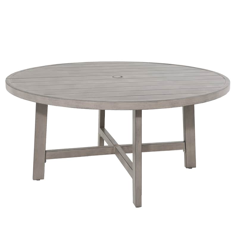 Outdoor Patio Aluminum Round Dining Table - Perfect for 6 Person - Grey