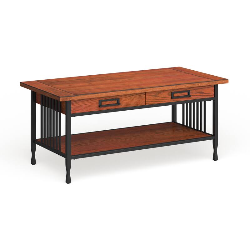 Carbon Loft Peter Matte Black Slatted Coffee Table - Wood