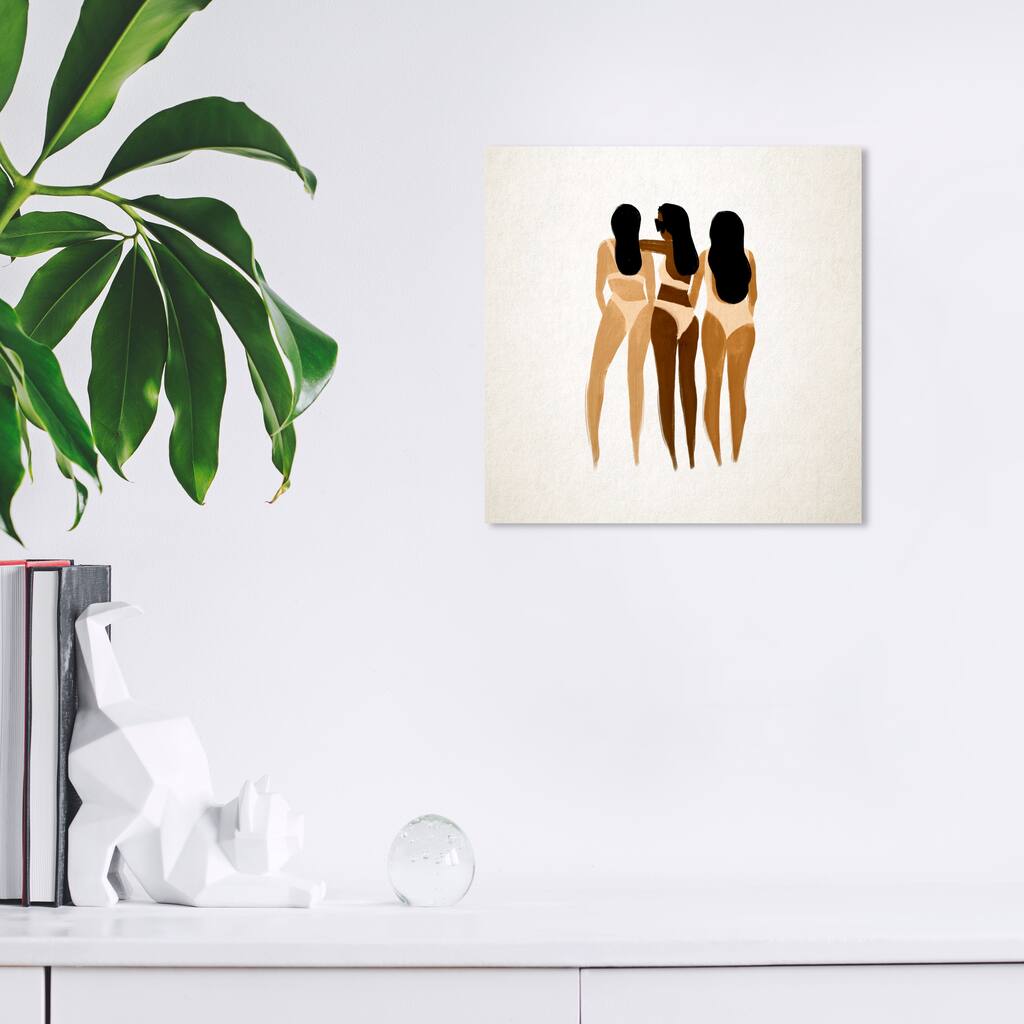 Wynwood Studio Canvas Fashion and Glam Tan Line Girls Brown and Light Brown Modern & Contemporary Wall Art Canvas Print