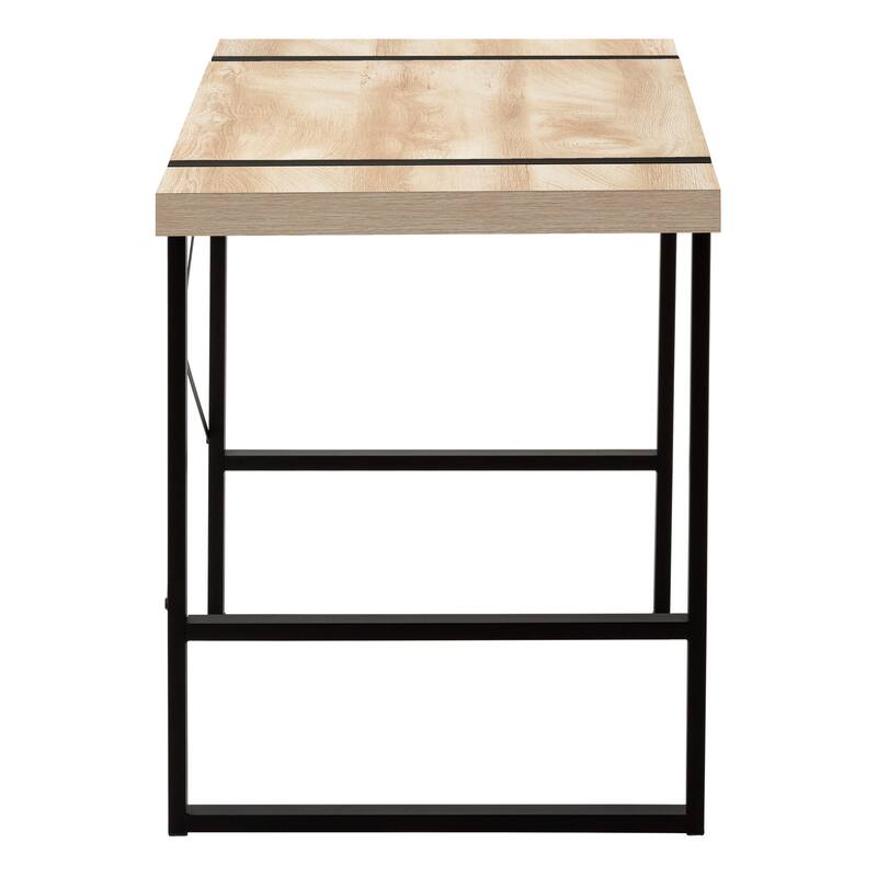 Computer Desk, Home Office, Laptop, 48"l, Work, Natural Laminate, Black Metal, Contemporary, Modern