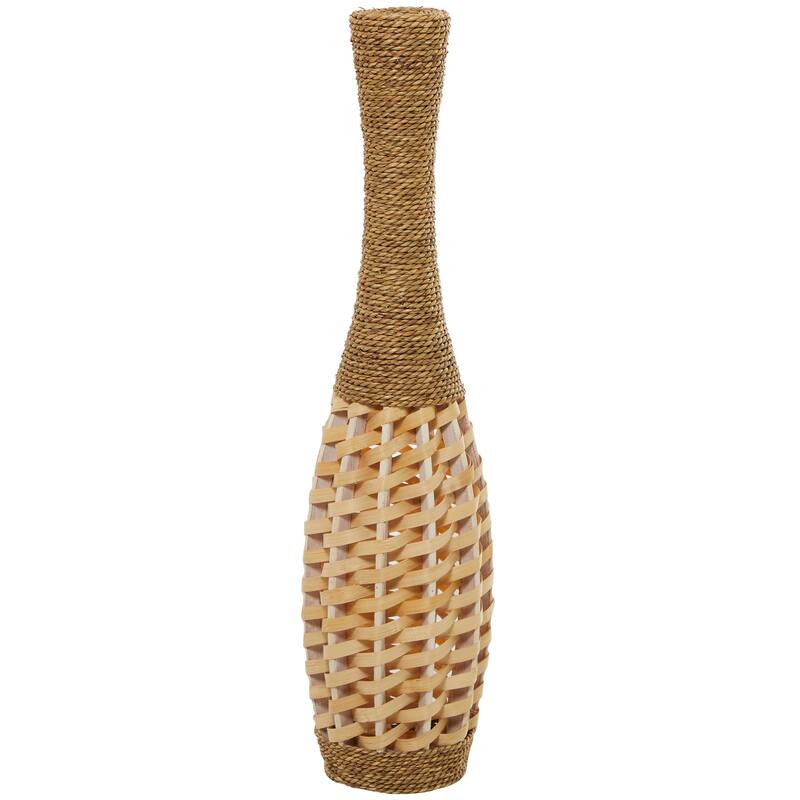 Brown Seagrass Handmade Tall Woven Floor Decorative Vase