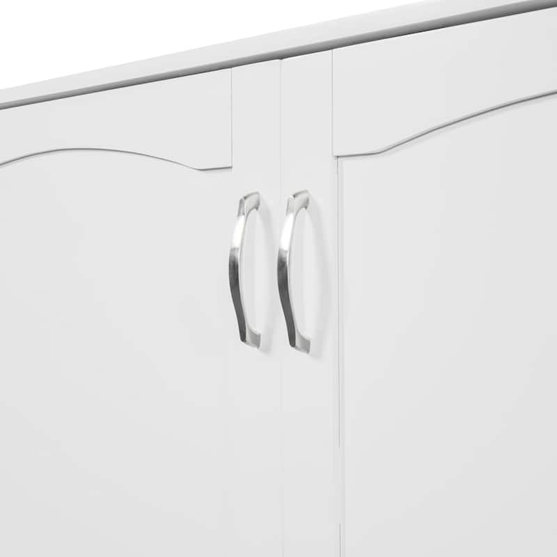 Queen Size Murphy Bed Wall Bed with drawer and a set of Sockets & USB Ports, Pulley Structure Design, White