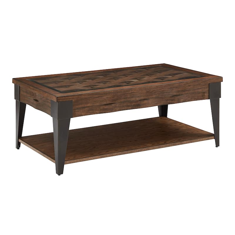 Cain Dark Brown Wood and Metal Tables by iNSPIRE Q Modern