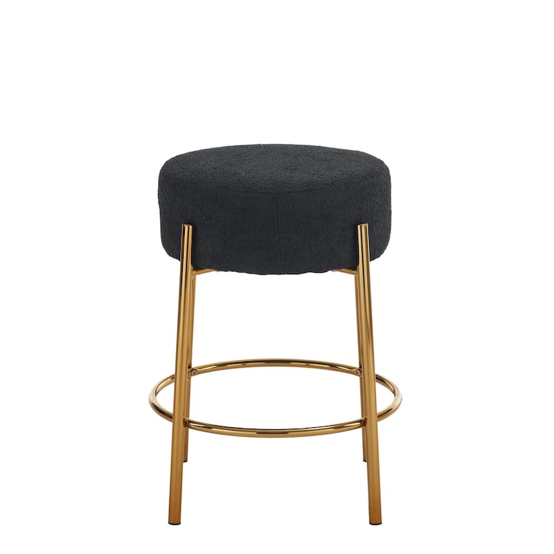 Set of 2 Contemporary Round Bar Stools - 24" Height, Ideal for Kitchens, Coffee Shops, and Bars